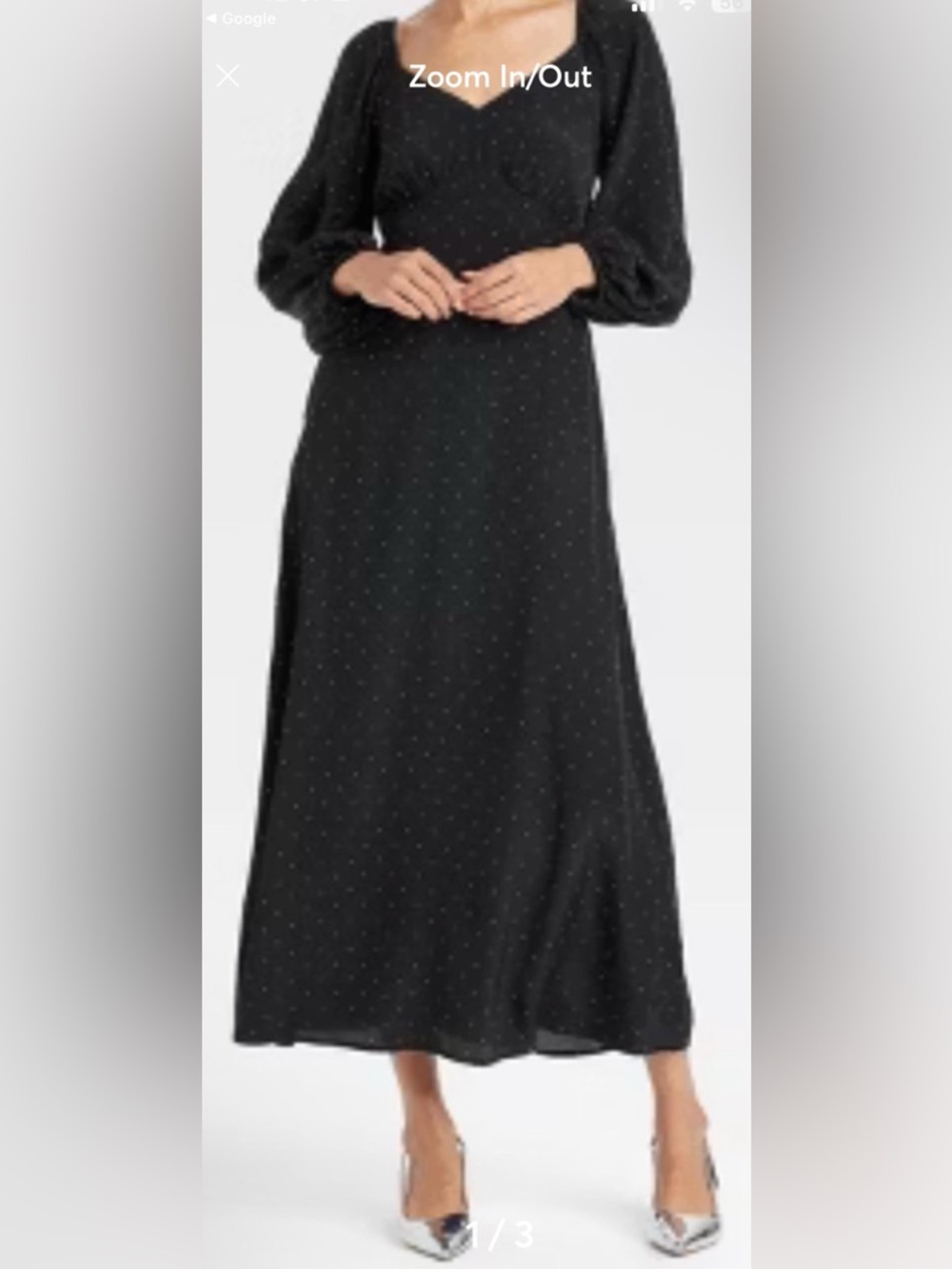 Women’s Black Maxi Dress with a White Polka Dot A- New Day